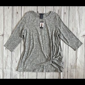 Women’s top Long sleeve twist gray NWT Large